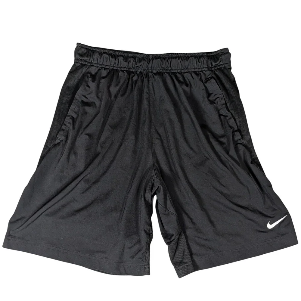 Nike Mens Dri-FIT Basketball Training Shorts Black Mesh Panels Size L